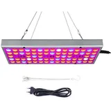 BlingBin Pflanzenlampe LED-Wachstumslamp Vollspektrum 25/45W Pflanzenlicht Pflanzenleuchte, Energieeffizient, Veg/Bloom-Schalter, Pflanzenwachstum fördern, LED fest integriert, Blau, Rot, Tageslichtweiß, UV & IR Vollspektrum Pflanzenlampe für Zimmerpflanzen, Gemüse, Blume silberfarben 12 cm x 31 cm