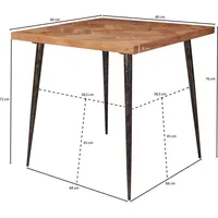 Wohnling Esstisch - LBH 80x80x76 cm