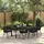 vidaXL Garten Essgruppe 7 pcs Schwarz Pulverbeschichteter Stahl - Schwarz