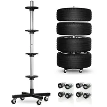 bonsport Felgenbaum Felgenbaum für 4 Autoreifen inkl. 8er-Set Reifenmarkierer schwarz|silberfarben