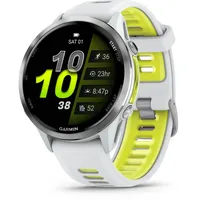 Garmin Forerunner 970 Steinweiss/Titanium Titan mit Silikon-Wechselarmband 22 mm