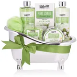 Brubaker Cosmetics Aloe Vera 7-teilig, Bade- und Dusch-Set Aloe Vera, in Deko-Badewanne