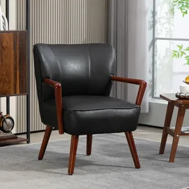 Homcom Polsterstuhl Kunstleder 67 x 77 x 80 cm Schwarz