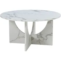 [en.casa] Couchtisch Rindal Weiß Marmor 80 x 42 cm