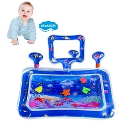 autolock Spielmatte Wassermatte Baby,Spielmatte,Wasserspielmatte BPA-frei, Baby Spielzeug (65 x 50 cm)Geschenke für Babys 0-6 monate blau|bunt