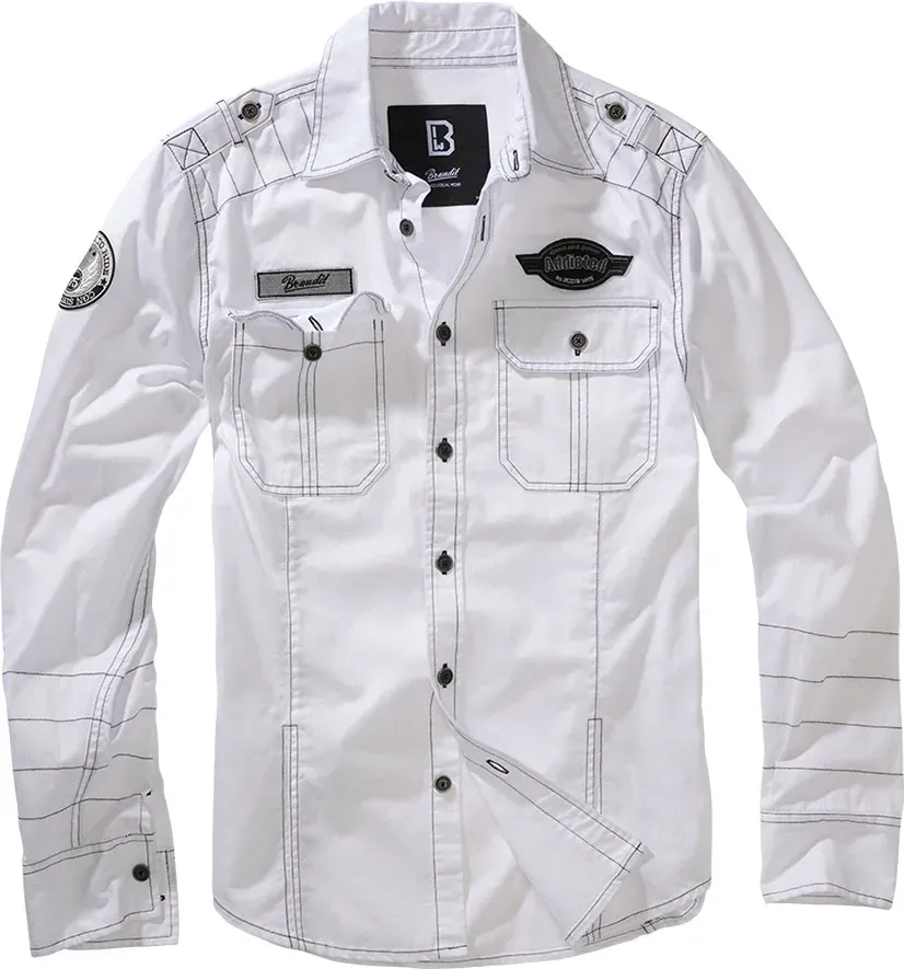 Brandit Luis Vintage, chemise - Blanc - S
