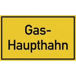 Gas-Haupthahn, Folie, 250x150 mm