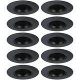Paulmann 92120 Einbauleuchte 10er-Set starr rund 90mm GU10 Schwarz