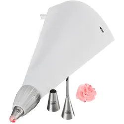 GEFU Spritzbeutel-Set DECORE 5 teilig mit 3 Edelstahltüllen