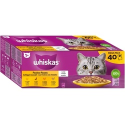 Whiskas Mega Pack 1+ Geflügel Auswahl in Gelee 40 x 85g