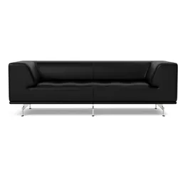 Fredericia Delphi Sofa - Model 4510, brushed aluminium / leder max 98 schwarz