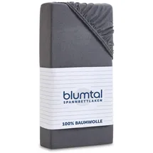 Blumtal Spannbettlaken Jersey 90 x 200 cm grau