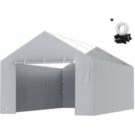 Vevor Carport-Garagenzelt Seitenwand 610 x 364 cm, Garagenzelt-Unterstandplane, strapazierfähig, wasserdicht und UV-geschützt, grau (Oberteil und Rahmen nicht im Lieferumfang enthalten)