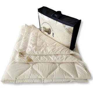 Bio Merino Schafschurwolle Sommerdecke Kuschelzeit kbA und kbT in 200x220 cm - Beige