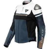 Dainese Lederjacke Dunkelblau/Weiß/Gold 40