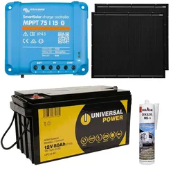 a-TroniX Solaranlage Wohnmobil 200W mit 80Ah Batterie und Victron MPPT Laderegler