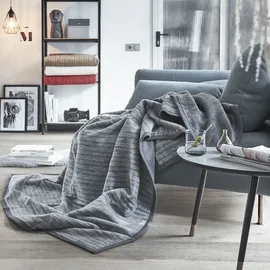 IBENA Fano Kuscheldecke 100 x 150 cm anthrazit
