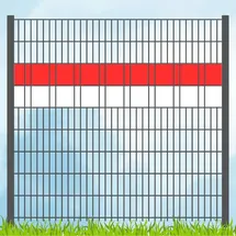 zaun|zu® Sichtschutzstreifen 200 x 10 cm Rot/Weiß Kunststoff