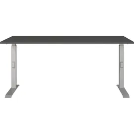 Germania DOWNEY höhenverstellbarer Schreibtisch grafit rechteckig, C-Fuß-Gestell silber 160,0 x 80,0 cm