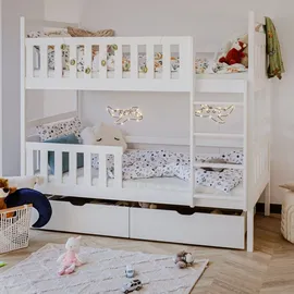Kids Collective Hochbett 80 x 180 cm Kiefer massiv weiß