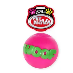 PET NOVA DOG LIFE STYLE Kauspielzeug Ball WOOF 8cm rosa