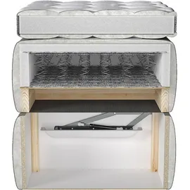 yourhouse24 Boxspringbett Guliette mit 2 Bettkästen, Doppelbett mit Bonell-Matratze + Topper (Farbe: Fresh 04, Größe: 140x200 cm) - Braun