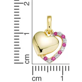 FIRETTI Kettenanhänger Schmuck Geschenk Gold 333 Halsschmuck Anhänger für Halskette Herz rosa