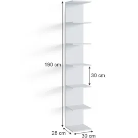 Vicco Wandregal Paolo 30 x 190 x 28 cm Weiß