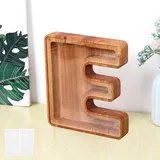 MEDOYOH Groß E Spardose Holz Buchstabe, 23CM/9IN Buchstaben Spardose Holz Alphabet Sparbox Münzen Sparschwein Hochzeit für Erwachsene Geburtstagsgeschenk