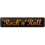 femer gmbh Metallschild Spruch 46x10 cm Rock ́n ́Roll schwarzes, (1 St), gewölbte Oberfläche, abgerundete Ecken, umgeschlagene Kanten