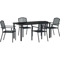 vidaXL 5-teiliges Garten Essset Anthrazit Stahl