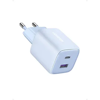 UGREEN Nexode USB C Ladegerät 35W iPhone Schnellladegerät 2-Port Netzteil GaN II USB-C Stecker kompatibel mit iPhone 17 Pro Max, 16 Pro, 16, 15, 14, 13, Galaxy S25 Ultra, iPad, Tab A8, Pixel (Blau)