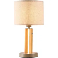 Nowa Tischlampe Beistellleuchte Tischleuchte Touchdimmer Nachttischlampe Holz H 45