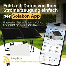 solakon Balkonkraftwerk onBasic 1000W 5 m Kabel + Garten-/ Wandhalterung