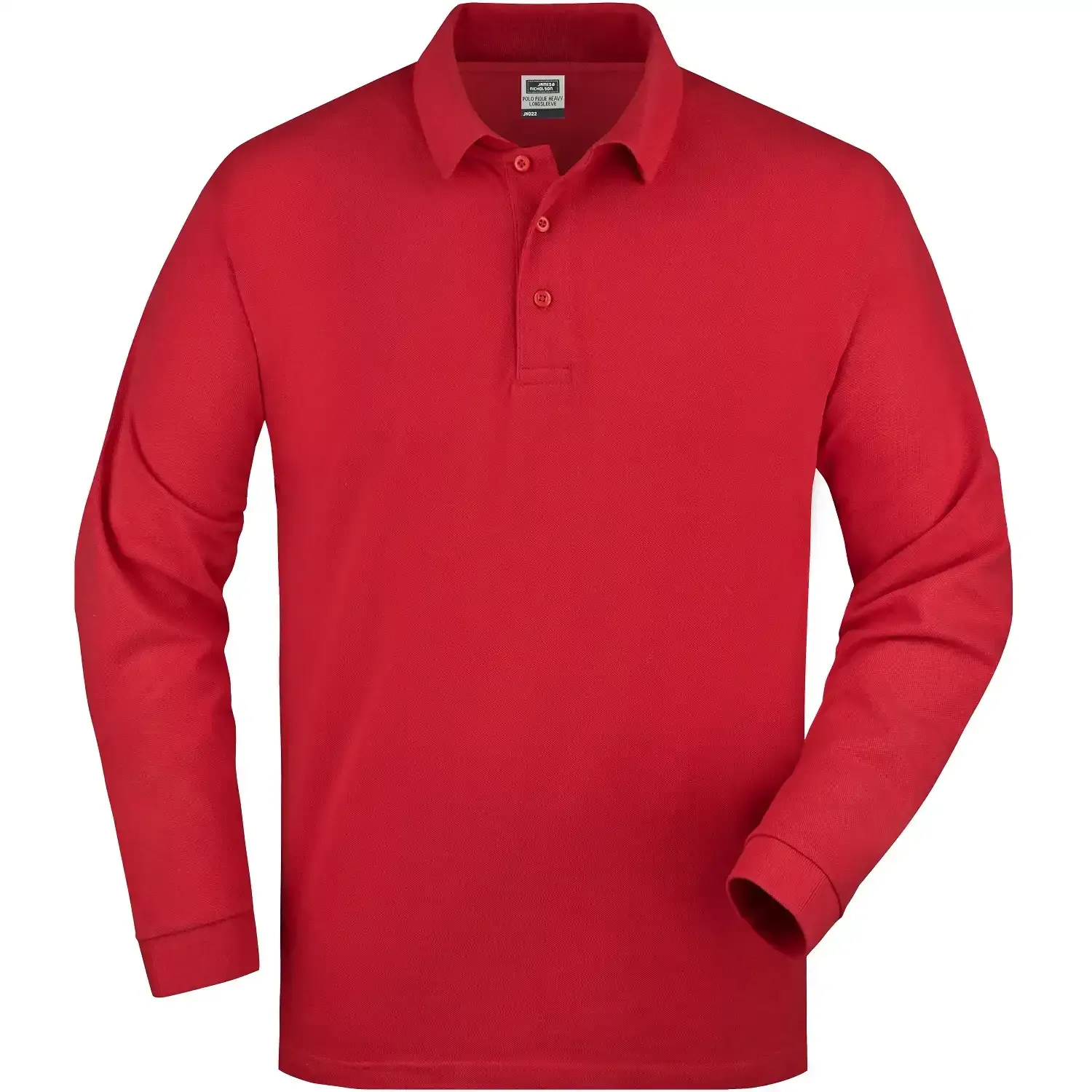 Polo-Piqué Langarm "JN022" - XXL - red