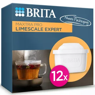 Brita Maxtra Pro Kalk-Expert-Wasserfilterkartusche, 12 Stück – Original-BRITA Nachfüllpackung für ultimativen Geräteschutz, reduziert Verunreinigungen, Chlor und Metalle