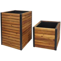 Mendler Pflanzkasten HWC-L23 2er-Set