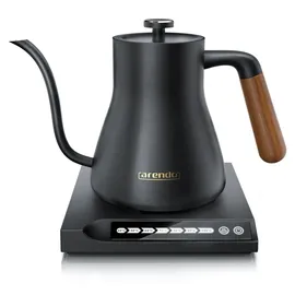 Arendo Edelstahl Wasserkocher 0,5 l Schwarz