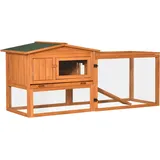 PawHut Kleintierstall Tannenholz Kleintierhaus mit Asphaltdach orange 156L x 58B x 68H cm