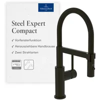 Villeroy & Boch Steel Expert Compact Window Küchenarmatur, aus Edelstahl, Matt Black