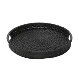 HOME STORY Tablett   ¦ schwarz ¦ Bambus,Rattan ¦ Maße (cm): H: 5  Ø: 36.0