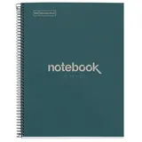 Miquelrius - A4 Recycling-Notizbuch, 80 Blatt 80 g/m2, 7 mm liniert, Notizbuch aus Recyclingpapier (Post-Consumer-Recycling), 1 Farbstreifen, 4-fach gelocht, Recycling-Umschlag, ECO Marineblau