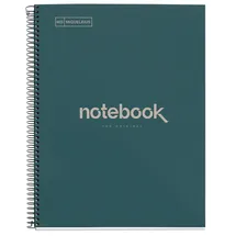 Miquelrius - A4 Recycling-Notizbuch, 80 Blatt 80 g/m2, 7 mm liniert, Notizbuch aus Recyclingpapier (Post-Consumer-Recycling), 1 Farbstreifen, 4-fach gelocht, Recycling-Umschlag, ECO Marineblau