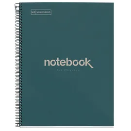 Miquelrius - A4 Recycling-Notizbuch, 80 Blatt 80 g/m2, 7 mm liniert, Notizbuch aus Recyclingpapier (Post-Consumer-Recycling), 1 Farbstreifen, 4-fach gelocht, Recycling-Umschlag, ECO Marineblau