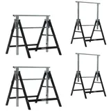 Trutzholm 4 x Arbeitsbock 7-fach höhenverstellbar bis 800 kg Stahl lackiert schwarz Kla...