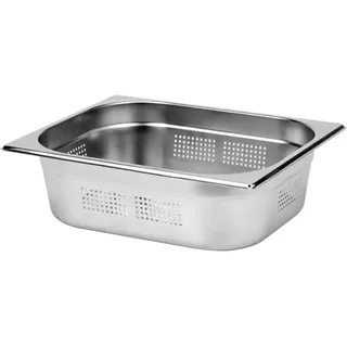 TRIZERATOP Gastro Behälter, Gastronomiebehälter Edelstahl, gelocht GN 1/2 Tiefe 100mm, 325x265mm