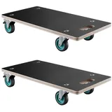 Vevor Rollbrett, 250 kg Tragkraft, Möbeltransportwagen mit 4 geräuscharmen TPR-Rädern, rechteckiger Transportroller für Klavier, Möbel, Couch, Waschmaschine, Kühlschrank, 2er-Set, schwarz