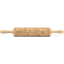 Teigroller FOLKROLL "3D-Motiv-Teigrolle", braun, L:43cm, Buchenholz, Teigroller, Maritim