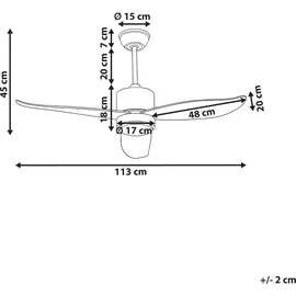 Beliani MAHAUT Deckenventilator 0 cm Braun/Silber