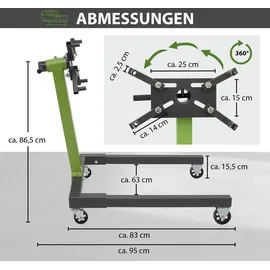 Trutzholm Werkstattkran Stahl Tragkraft 550 kg 360° Montagekopf grün